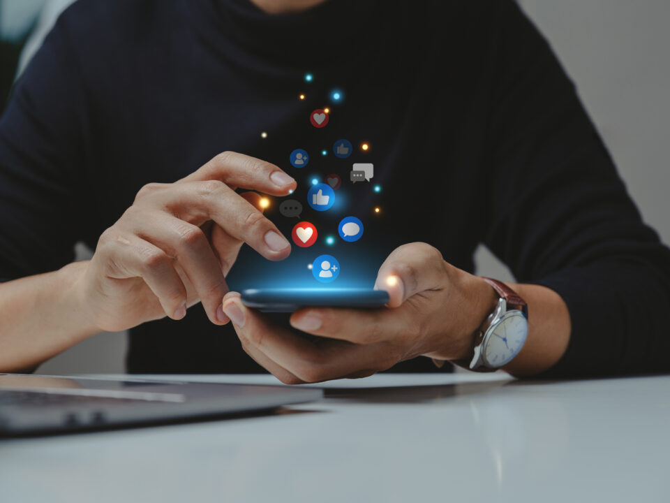 Social media user on phone